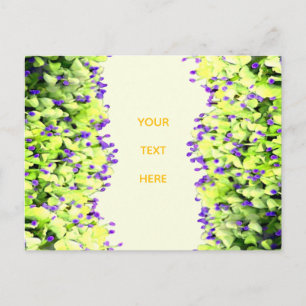 Carte Postale Faire-part Le vert rencontre le violet, le bonheur fleurit