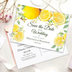 Carte Postale Faire-part Lemon Summer Wedding