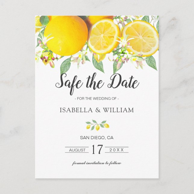 Carte Postale Faire-part Lemon Summer Wedding (Devant)