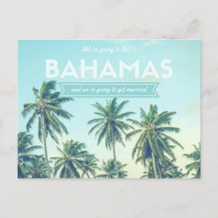 Carte Postale Faire-part Les Bahamas épousant la plage tropicale font