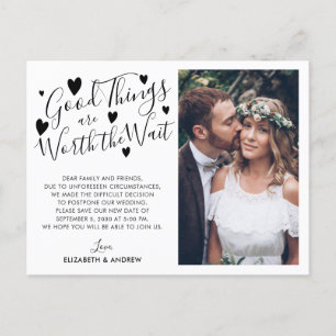 Carte Postale Faire-part Les bonnes choses valent la peine d'attendre Modif