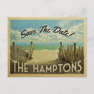 Carte Postale Faire-part Les Hamptons Sauvent La Date Vintage Plage Nautiqu