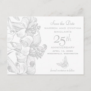 Carte Postale Faire-part Les lis sauvent anniversaire d'argent de date le