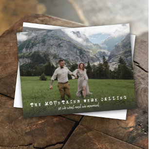 Carte Postale Faire-part Les montagnes appelaient Photo de mariage