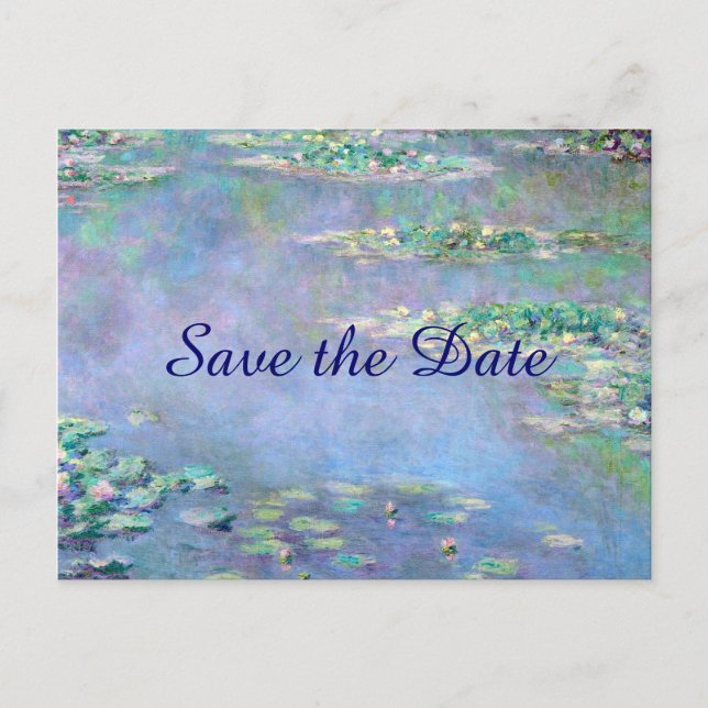 Carte Postale Faire-part Les Nympheas Water Lilies Save the Date Mariage (Devant)