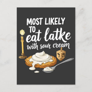 Carte Postale Faire-part Les plus susceptibles de manger des latkes avec de