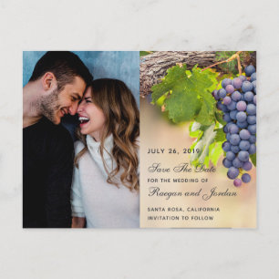 Carte Postale Faire-part Les raisins sur les vignes Photo Enregistrer la ca