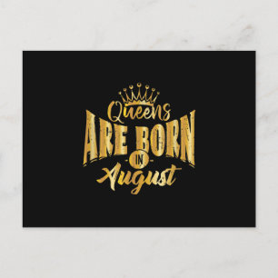 Carte Postale Faire-part Les Reines Sont Nées En Août Noir Afro Femme Anniv