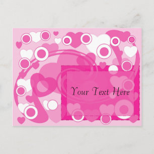 Carte Postale Faire-part Les roses de cercles de coeurs font gagner la date