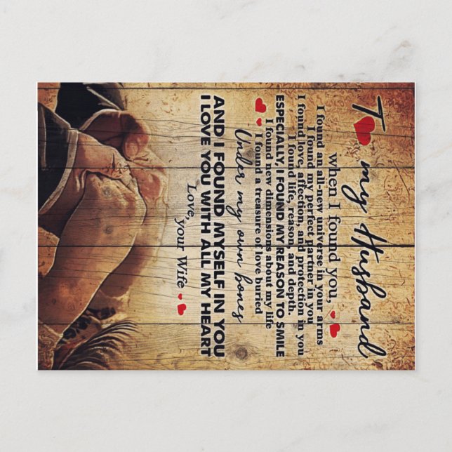 Carte Postale Faire-part Letter To My Husband, Cute Family Gift (Devant)