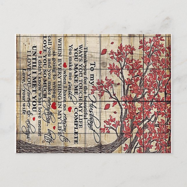 Carte Postale Faire-part Lettre à mon mari , Cadeau nouvelle maison (Devant)