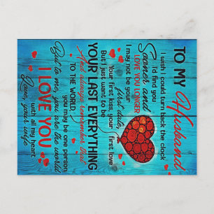 Carte Postale Faire-part Lettre à mon mari   Lovely To My Husband Cadeau