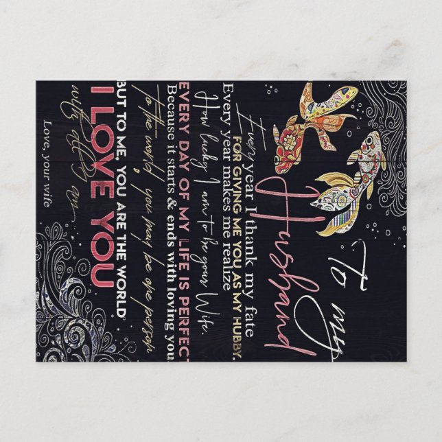 Carte Postale Faire-part Lettre à mon mari | Meilleure Fête des pères prése (Devant)