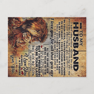 Carte Postale Faire-part Lettre adorable au mari Joli cadeau à mon homme