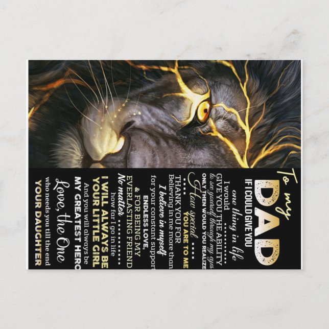 Carte Postale Faire-part Lettre D'Amour, À Mon Cadeau Papa, (Devant)