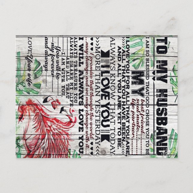 Carte Postale Faire-part Lettre parfaite personnalisée | Lettre à mon mari (Devant)