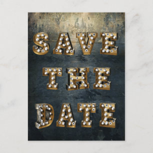 Carte Postale Faire-part Lettres de lumière de théâtre pour la sauvegarde d