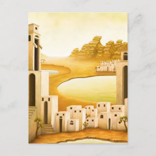 Carte Postale Faire-part "Lieu" - Peinture du désert Moyen-Orient / Orient