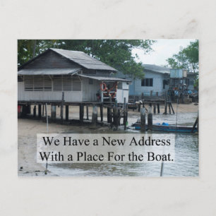Carte Postale Faire-part Lieu pour le bateau amusant changement d'adresse