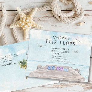 Carte Postale Faire-part Life Is Better In Flip Flops Moving Announcement