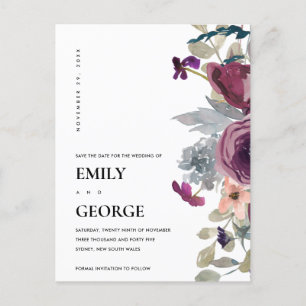 Carte Postale Faire-part LILAC VIOLET DOUX Aquarelle FLEURIE ÉVÉNEMENT À VE