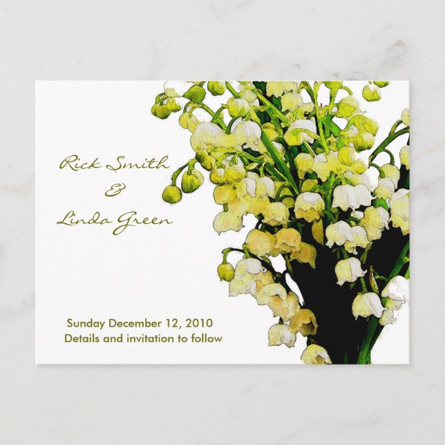 Carte Postale Faire-part Lily of the Valley- Sauvegarder la Date (Devant)