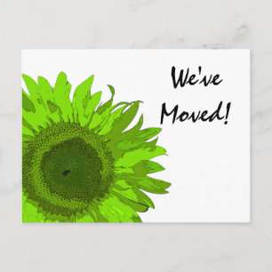 Carte Postale Faire-part Lime Green Sunflower Changement d'adresse