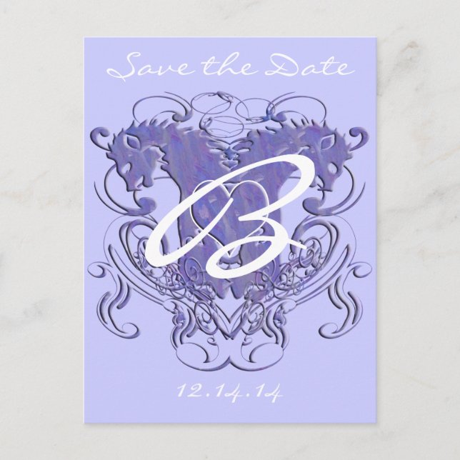 Carte Postale Faire-part Lion Rampant Renaissance Mariage (Devant)