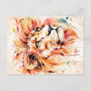 Carte Postale Faire-part Lion Water Lion Art   Merveilleux cadeau