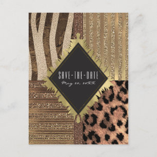 Carte Postale Faire-part Lionne Safari Jungle Glam Moderne Enregistrer la D