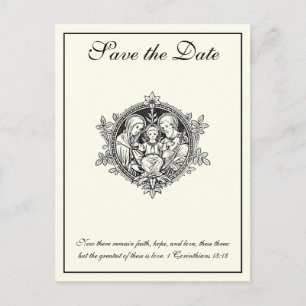 Carte Postale Faire-part L'ivoire catholique Élégante Sainte Famille SAUVER