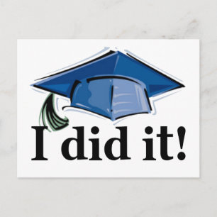 Carte Postale Faire-part L'obtention du diplôme I l'a fait !