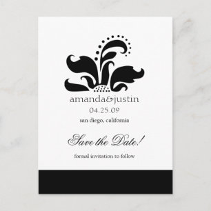 Carte Postale Faire-part Logo Fleur Stylisé EnregistrerLesDates
