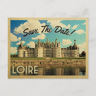 Carte Postale Faire-part Loire Chambord France Sauvegarder La Date Vintage
