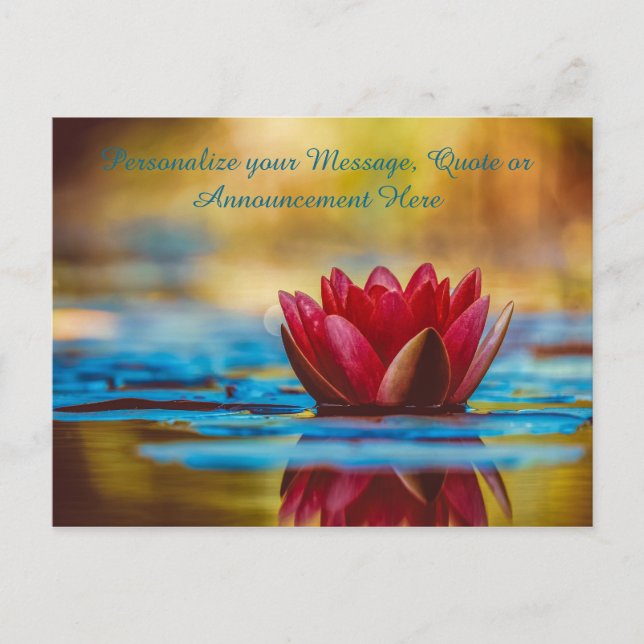 Carte Postale Faire-part Lotus Flower in Water Personnalise le message, cit (Devant)