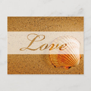 Carte Postale Faire-part Love Beach Wedding Thème Enregistrer La Date