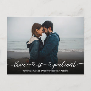 Carte Postale Faire-part Lovely Mariage Love is Patient Postponed Photo