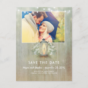 Carte Postale Faire-part Lumière Rustique - Lanterne En Fer Photo Enregistr