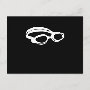 Carte Postale Faire-part Lunettes de natation pour amoureux de la silhouett
