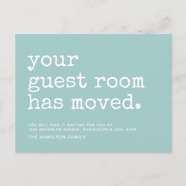 Carte Postale Faire-part Machine À Écrire Simple Votre Chambre D'Hôte A Dém (Devant)