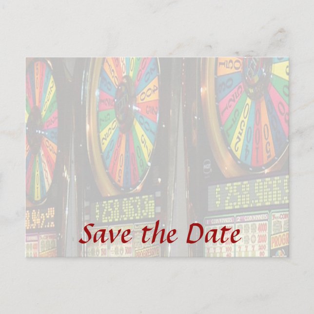 Carte Postale Faire-part Machines à sous de Las Vegas (Devant)