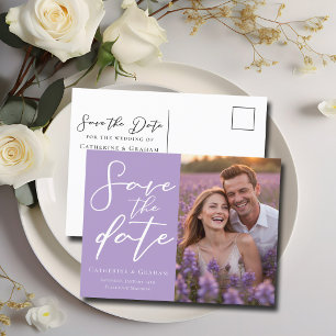 Carte Postale Faire-part Magnifique couple de pourpre lilas Photo Enregistr