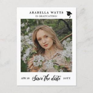 Carte Postale Faire-part Magnifique Script Graduation Photo Enregistrer la