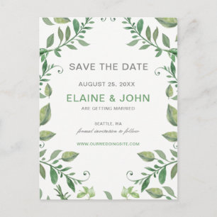 Carte Postale Faire-part Magnifique verdure botanique Enregistrer la date