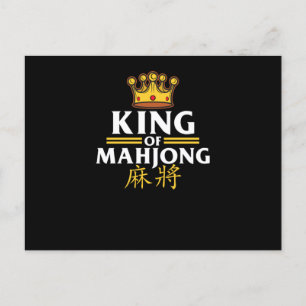Carte Postale Faire-part Mahjong King Jeu Mahjong Joueur Jeux Graphique