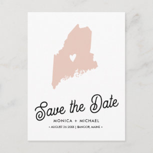 Carte Postale Faire-part MAINE State Destination Mariage N'IMPORTE QUELLE C