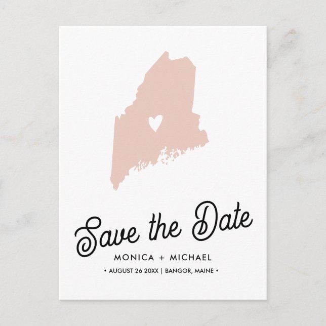 Carte Postale Faire-part MAINE State Destination Mariage N'IMPORTE QUELLE C (Devant)