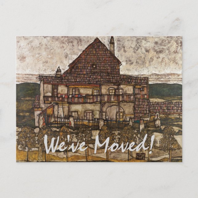 Carte Postale Faire-part Maison avec Toit de bardeau par Schiele, Changemen (Devant)