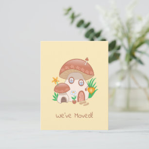 Carte Postale Faire-part Maison Champignon Fée Fantaisiste Nous avons Démén