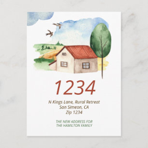 Carte Postale Faire-part Maison de campagne Nous avons déménagé